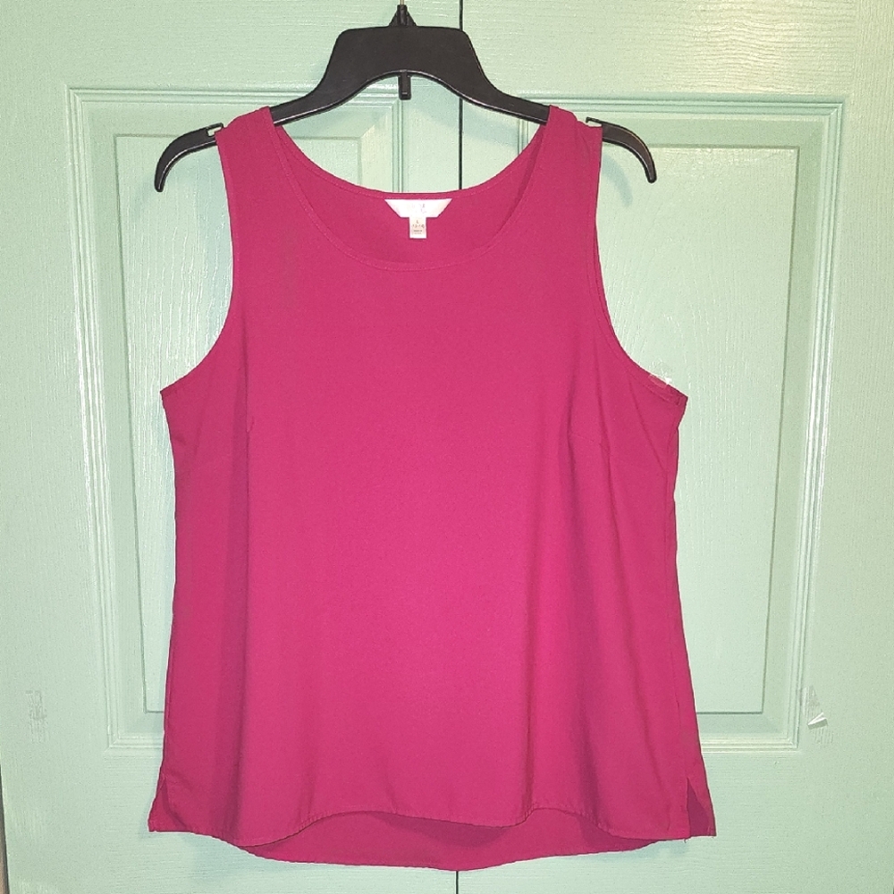 Time and True Sleeveless Magenta Top EUC (Size 12 / 14 )